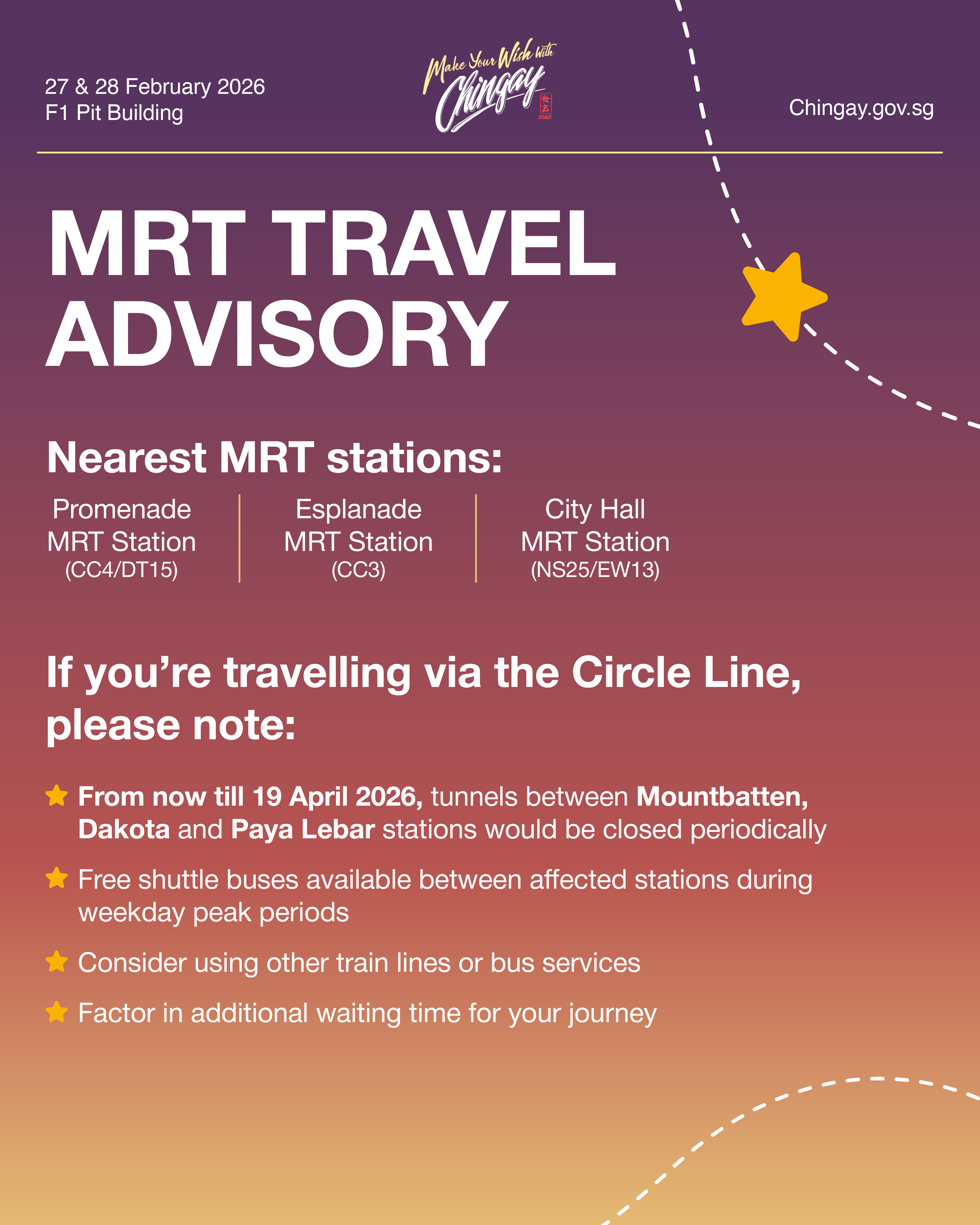 Taking public transport to F1 Pit Building Chingay